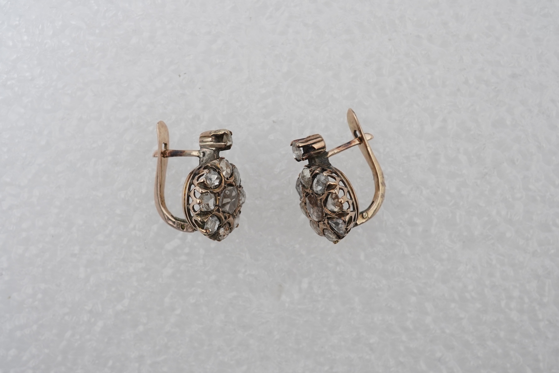 A pair of diamond earrings